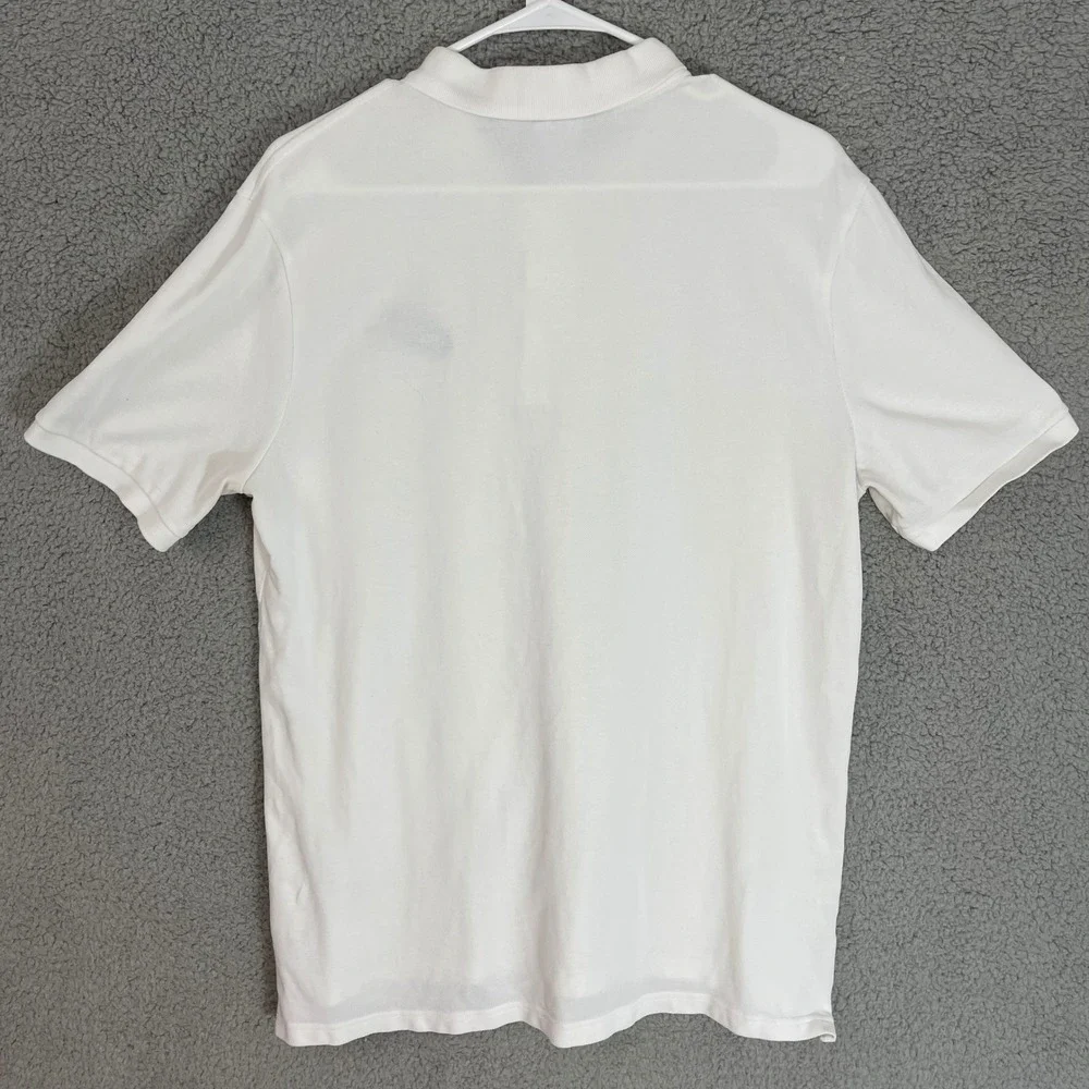 Nike Polo Shirt White Black Logo Mens Large Short Sleeve Casual‎ Top Sportswear